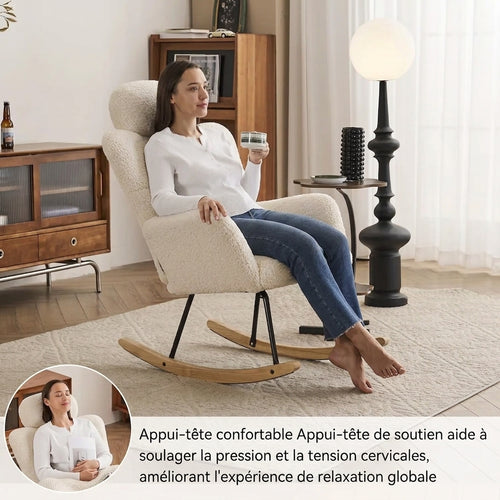 Fauteuil à Bascule Appui-Tête Teddy - Maison Noma